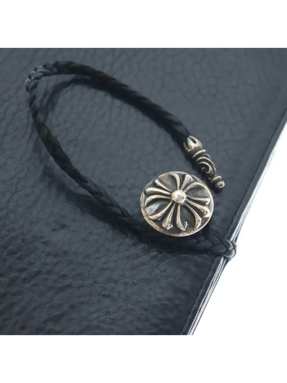 Chrome Hearts Agenda Plain Cross Ball Button Book Cover Black